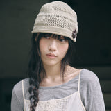 knit button beanie oatmeal