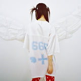 Satin Animation Top - WHITE