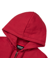 Cross String Hood Zip _ Dark Red