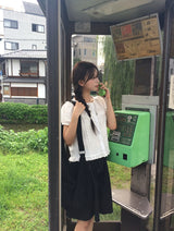 トクティ カットオフ ピンタック デニム バミューダ ショーツ