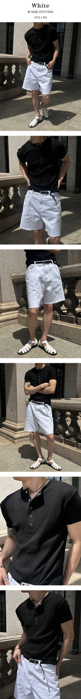 [S/S] Rough cutting short denim pants(2color)