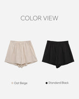 Plain linen short pants