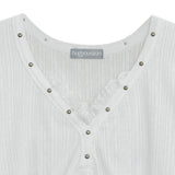 Lace studded top (White)