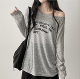 Alling lettering shoulder long sleeve tee
