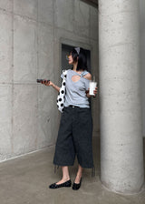TWIST HOLE HALF TEE (4color)