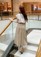 Desman Pintuck Banding Flare Skirt (Belt set)