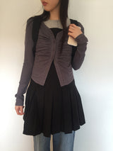 Shirring V-neck cardigan (4 colors)