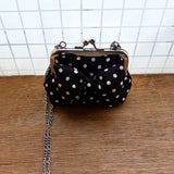 [Black.ver] リボンポルカドットフレームミニバッグ (handmade bag)
