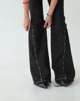Cold stud skinny bootcut jeans
