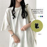 Cats embroidered short-sleeved T-shirt