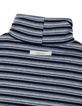 ストライプ タートルネック ティー(NAVY)
