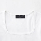 スクエアネックレギュラーハーフTシャツ [WHITE]