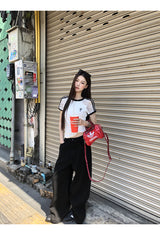 ワイドコットンストレートパンツ