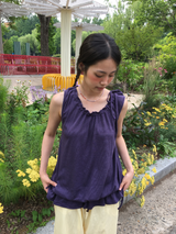 Waffle string sleeveless top (4color) 