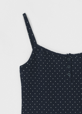 [MADE] Chori Henry Neck Dot Sleeveless (Built-in Cap)