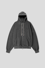 No.0998 pigment embro hood zip-up