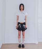 マイクロレーススカートパンツ (Black)