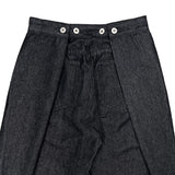 Tuck-On Back Button Wide Fit Selvage Denim Long Pants (2 colors)