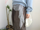 see-through frill sleeveless