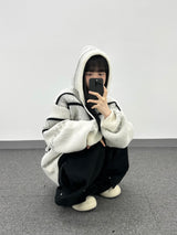nordic knit hood zip-up