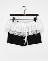 Tiu Lace Ribbon Biker Leggings Shorts