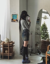 ヒッチポケットデニムミニスカート