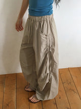 Soluna Parachute String Shirring Wide Banding Pants