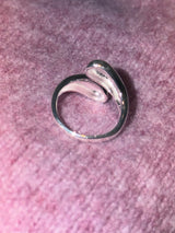 [925silver] Tear drop layer ring