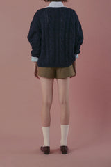 Cinnamon cable knit_navy
