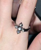 Gray Snow Star Cubic Open Ring
