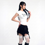 Stretch Cotton Slim Short Sleeve T-shirt Romantic White