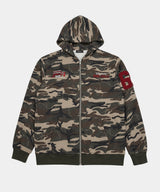 VER PATCH NUMBERING CAMO HOODED ZIP-UP