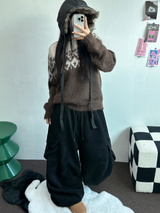ミンク🖤リベットパラシュートコーデュロイロングパンツ🩶🖤2カラー