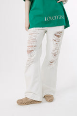 DAMAGED JEANS_WHITE