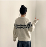 Eve High Quality Nordic Snowflake Round Knit