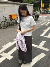 26SS★ [BAONHAUS] Podenne Printed Crop Short Sleeve Tee