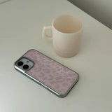 [MADE] Leopard silver glass case(pink L)