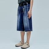 navajo パターンカットオフバミューダパンツ indigo blue