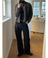 [Unisex] Hairy crop round knit cardigan(3color)