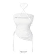 Belin Cross Halter Shirring Top (2color) 