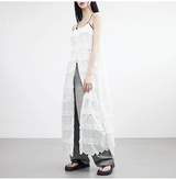 Bullet lace punching long dress