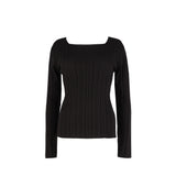Square Rib Knit Black