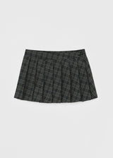 [MADE] Kiku Check Pleated Mini Wrap Skirt