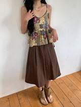 Hitch Flare Nylon Banding Midi Skirt