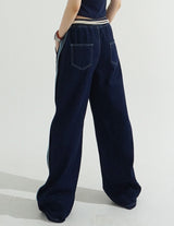 [BELT SET] Rope Line Denim Pants