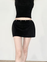 1359. Stud suede low mini sk (2color)