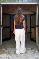 BACK CUT OUT TEE - NAVY