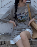 Mici プリント半袖Tシャツ