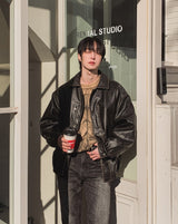 Fodeli Leather Over Padding Jacket