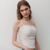 シャーリングキャップノースリーブ WHITE